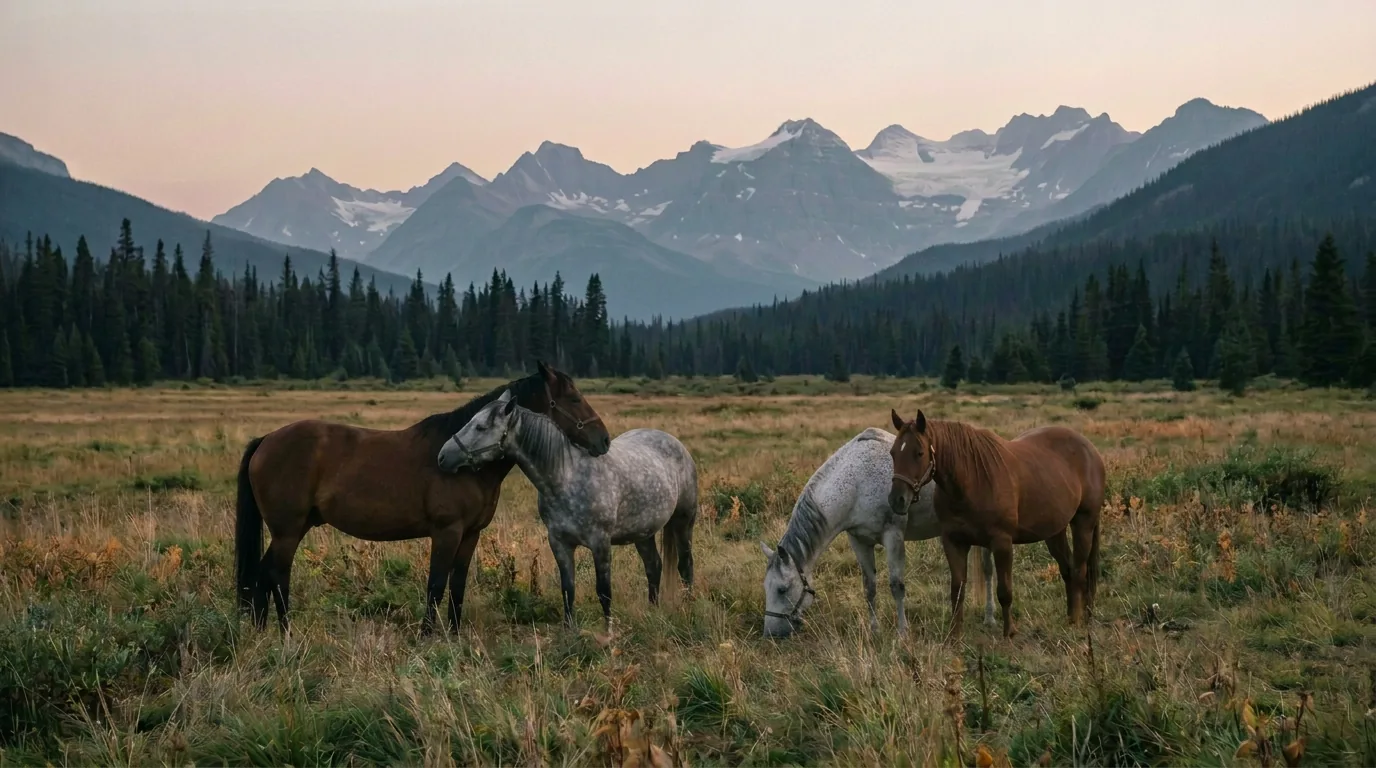 Chevaux en liberté, Les Écuries de Villette, Isère